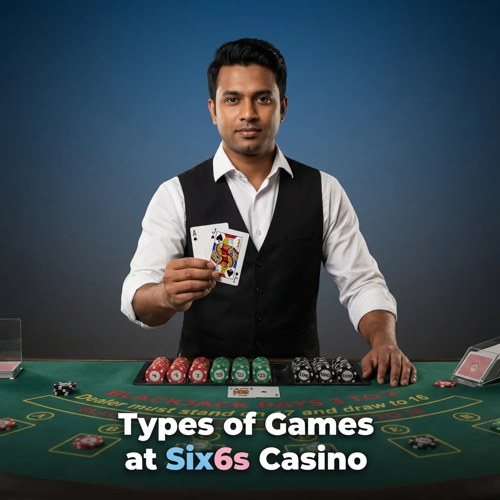 Six6s Casino game variety including slots, crash games, table games, card games, jackpots, and instant win titles