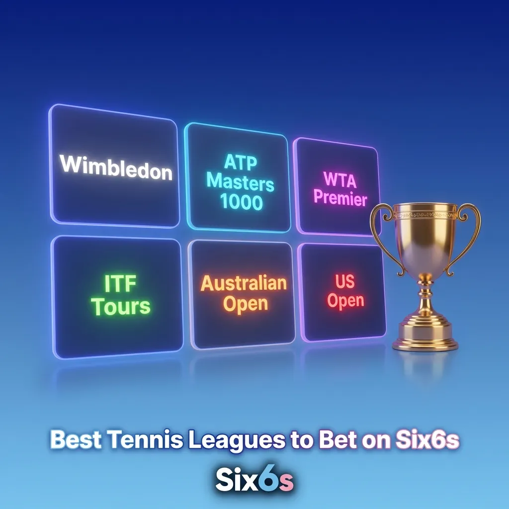 Tennis racket and ball on court representing major tournaments like Grand Slams available for betting on Six6s