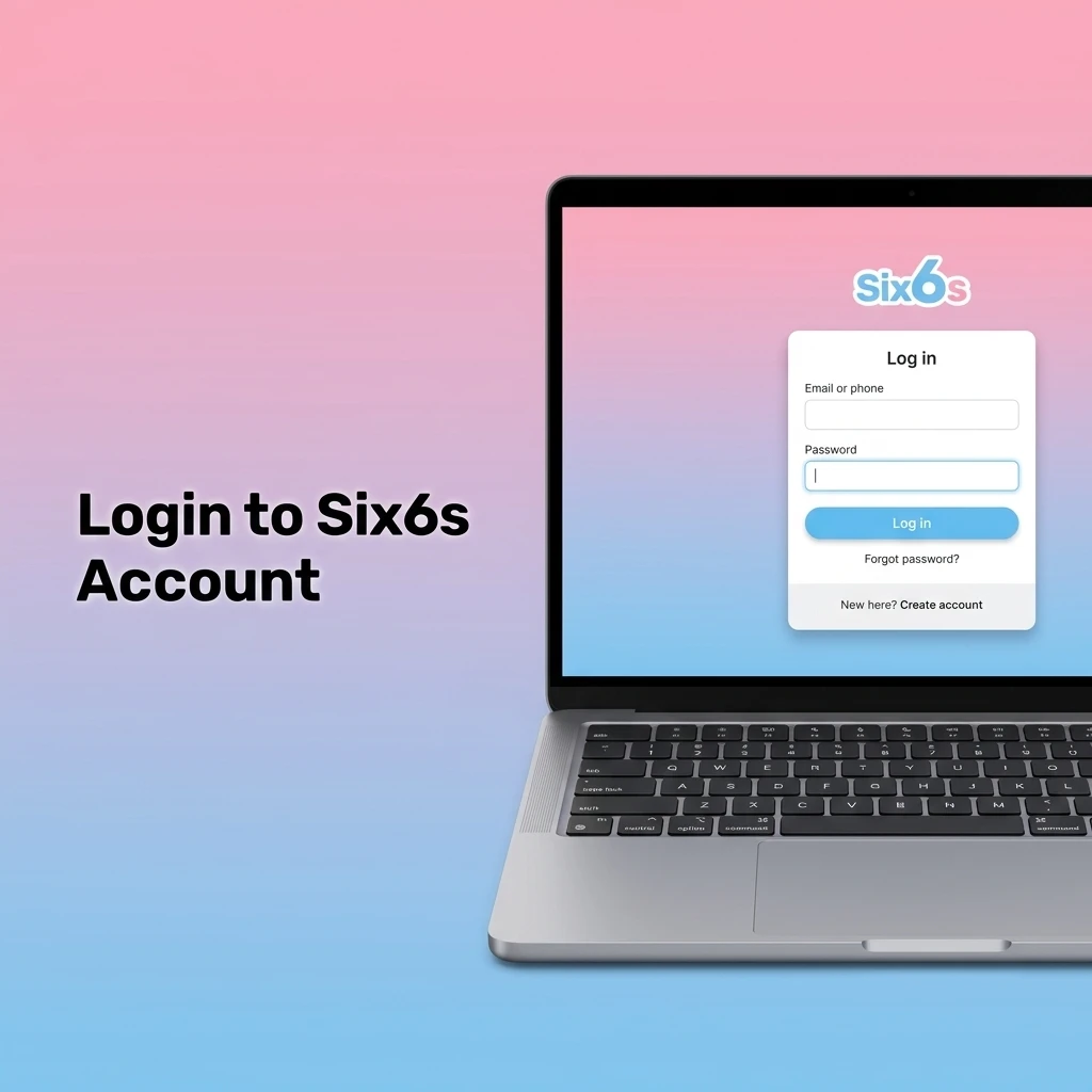 Six6s account login page showing step-by-step sign-in process with mobile number, email, and 2FA options